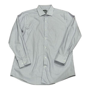 Sears Dress Shirt Mens Large Purple Check Slim Fit Non Iron Long Sleeve Cotton